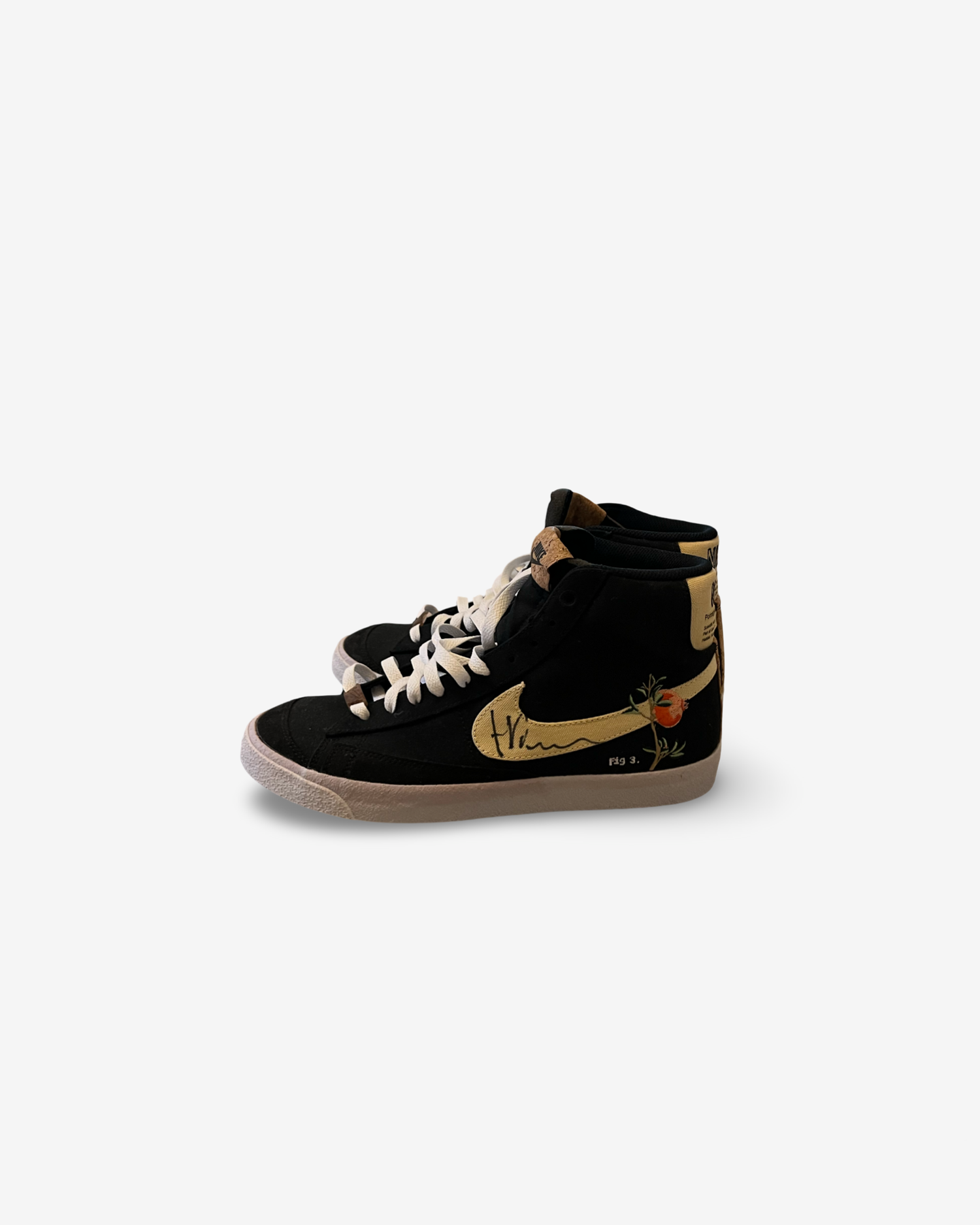 Black Cotten pomgranate sneakers, signed