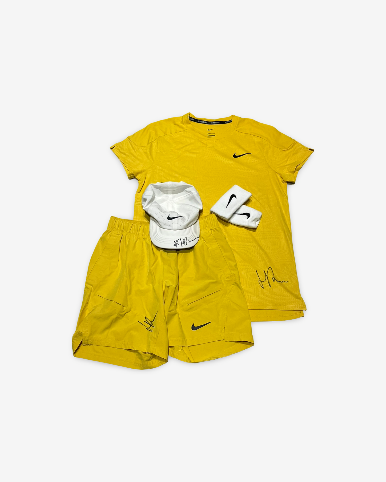 Signed and match worn. Mustard/honey complete match outfit