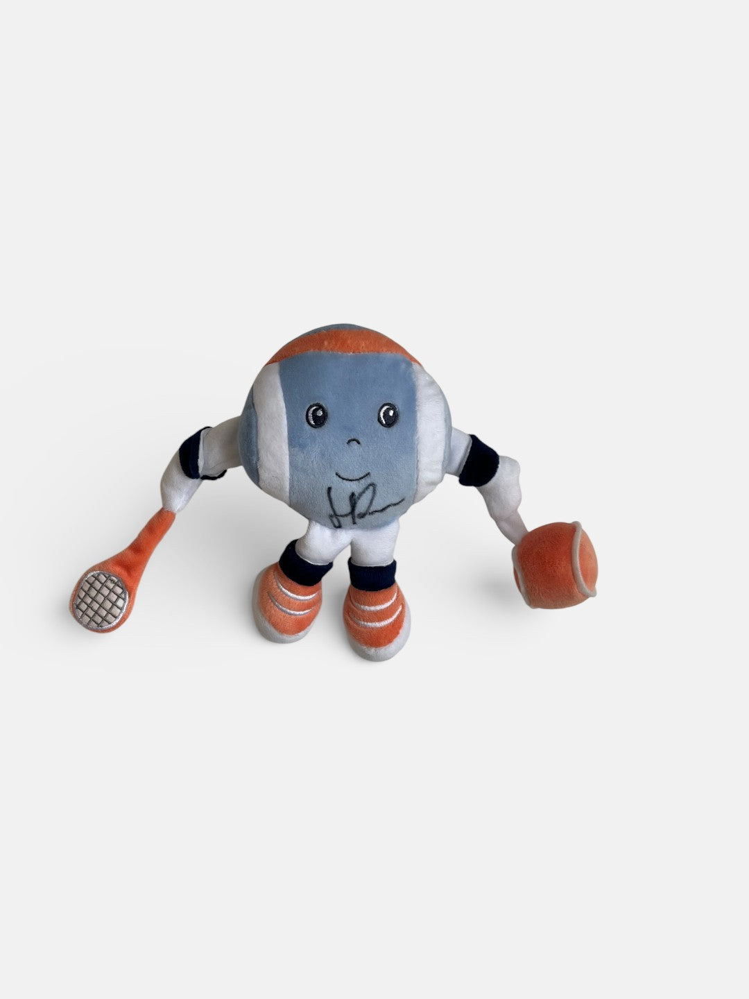 Signed Roland Garros tennis ball teddy