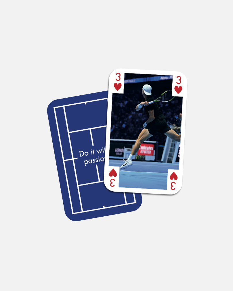Classic Card game “do it with passion” hard court front