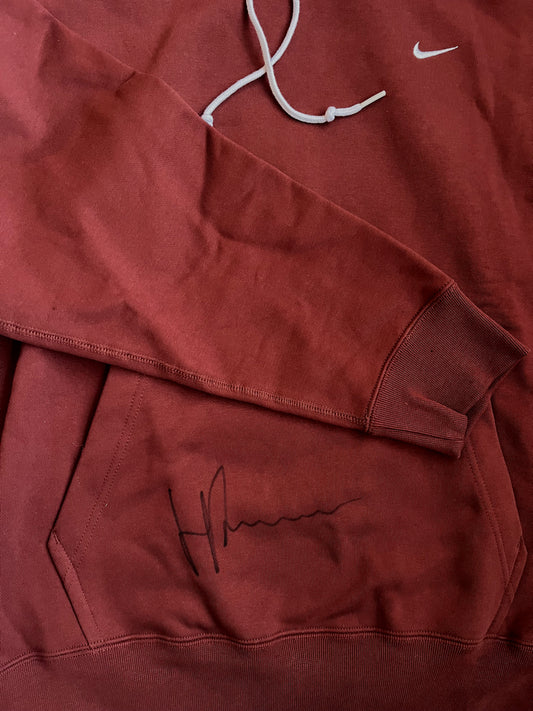 Signed burgundy hoodie