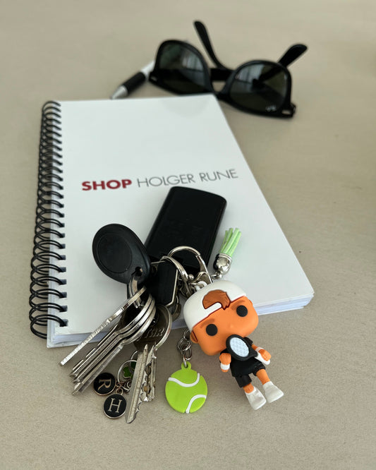 Tennis Keychain - Bag charm. Tennis figurine and tennisball, HR pop collection