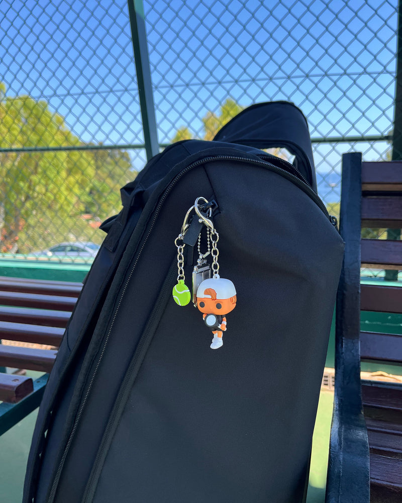 Tennis Keychain - Bag charm. Tennis figurine and tennisball, HR pop collection
