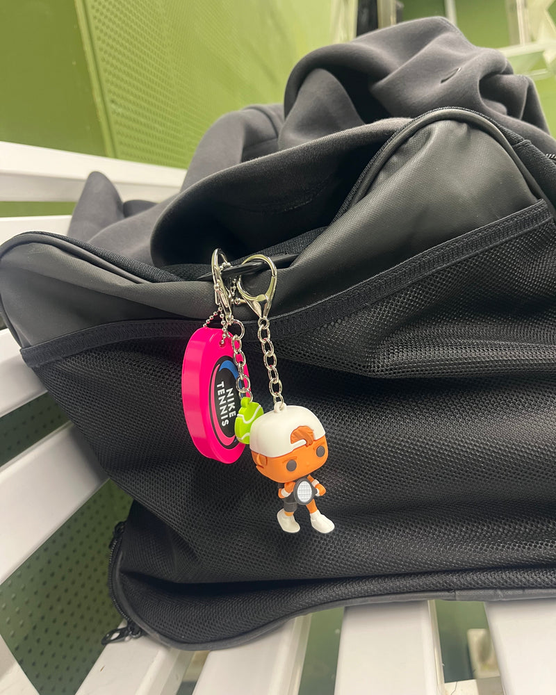 Tennis Keychain - Bag charm. Tennis figurine and tennisball, HR pop collection