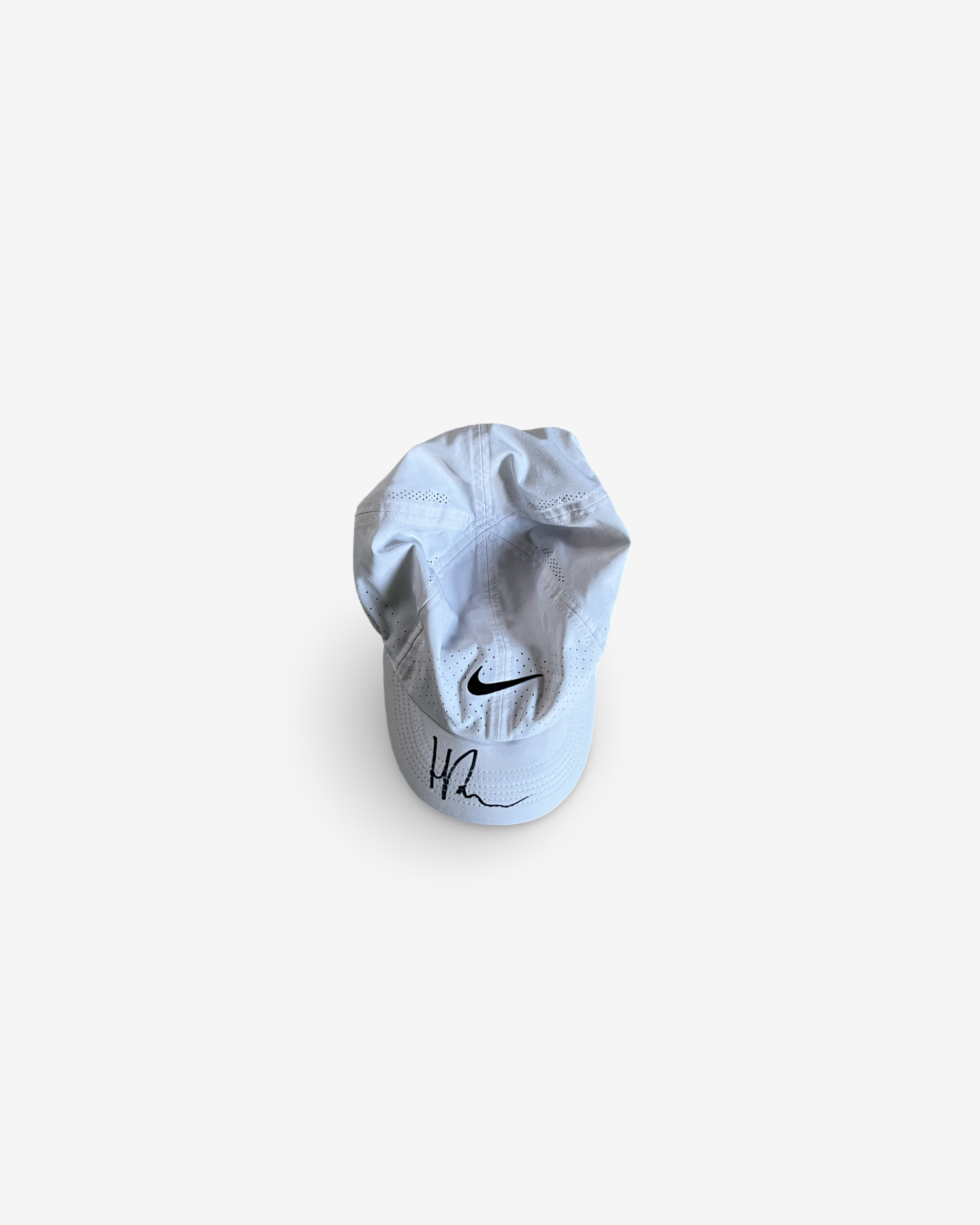 White match and practice cap, signed