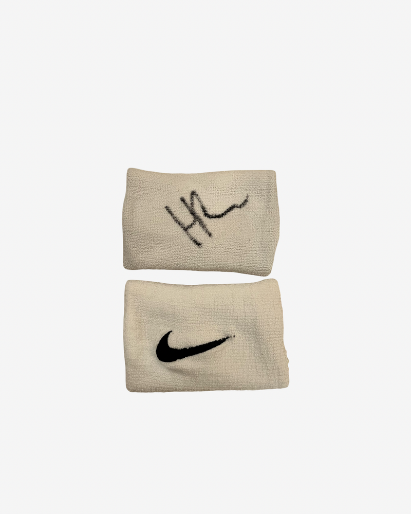 Pair of signed match used wristbands