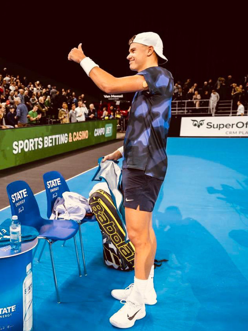 Signed hard court shoes