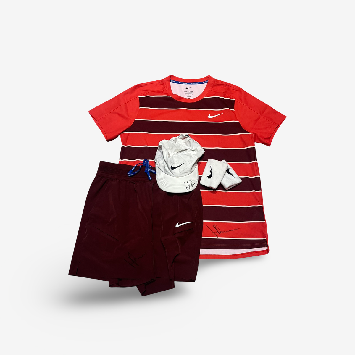 Signed and match worn. Roland Garros complete match outfit