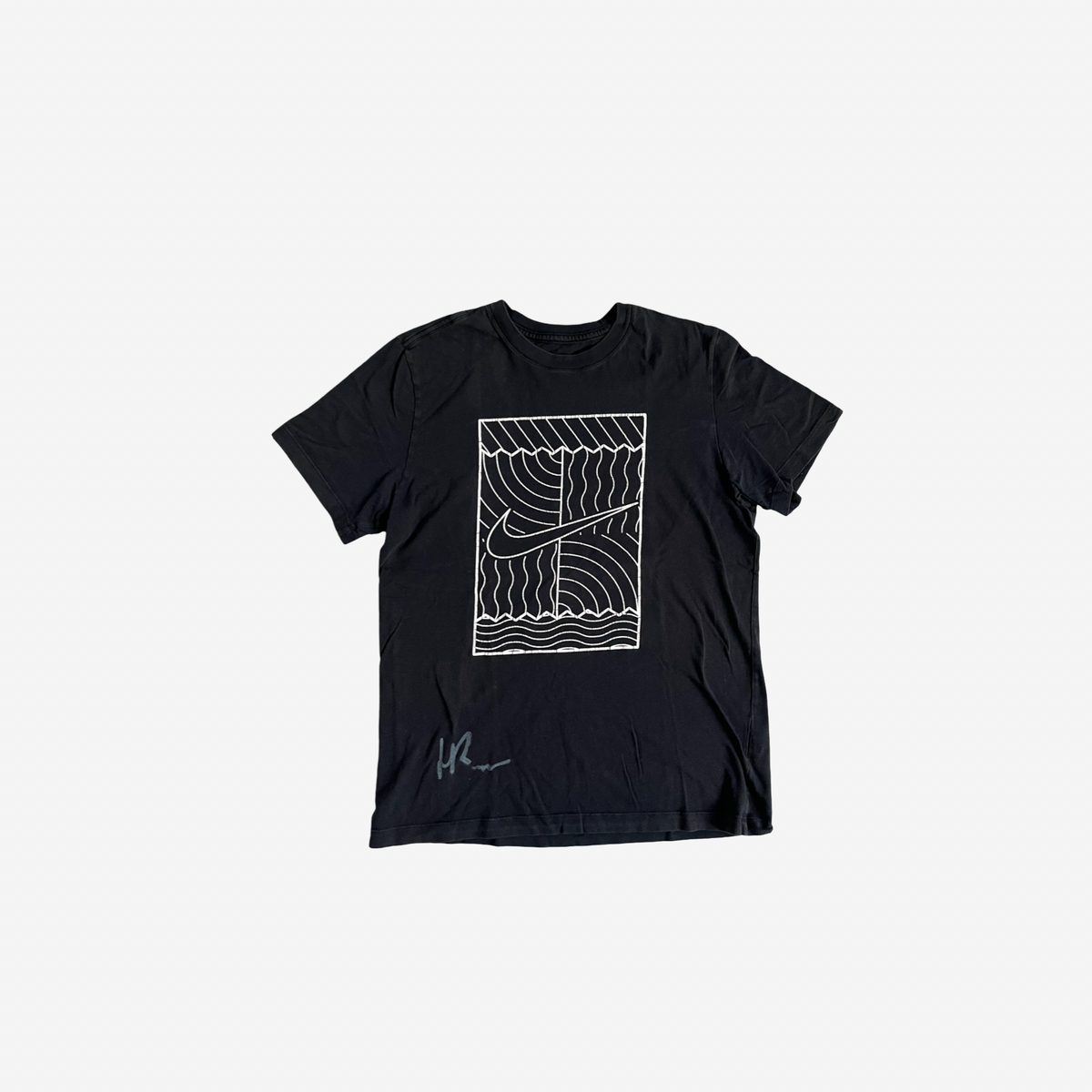 Black practice shirt with Nike court front, signed