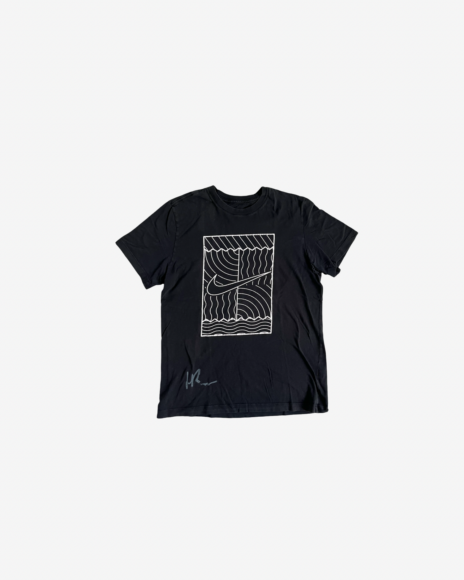 Black practice shirt with Nike court front, signed