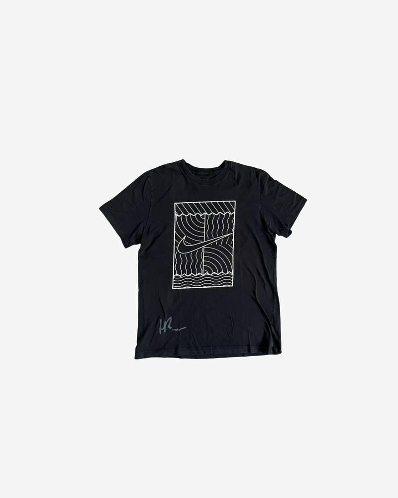 Black practice shirt with Nike court front, signed