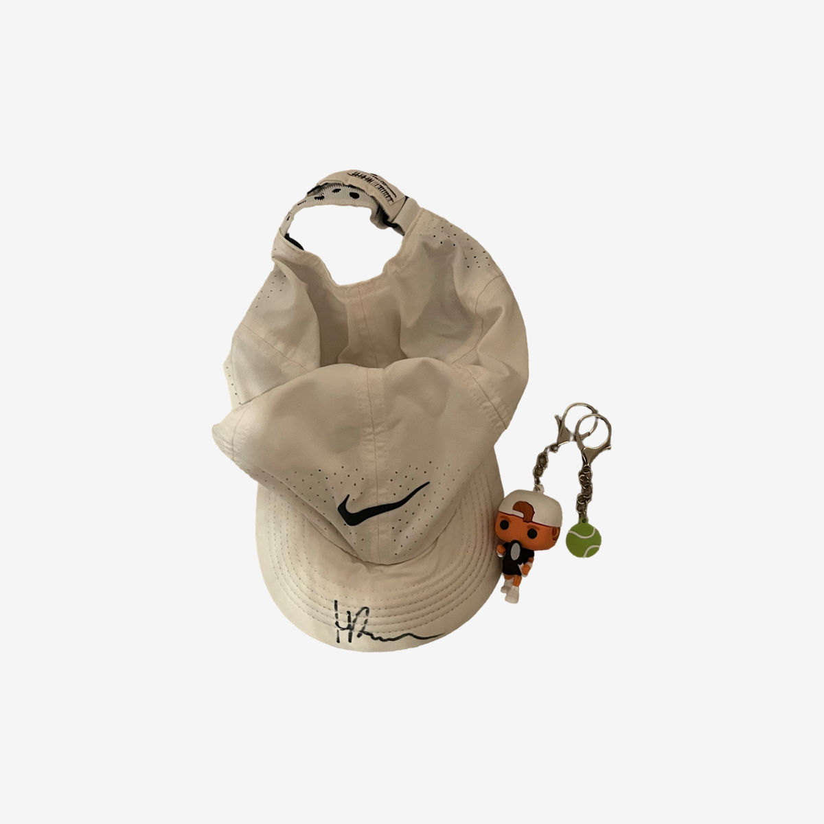 Signed white Cap and Pop Art keychain #1