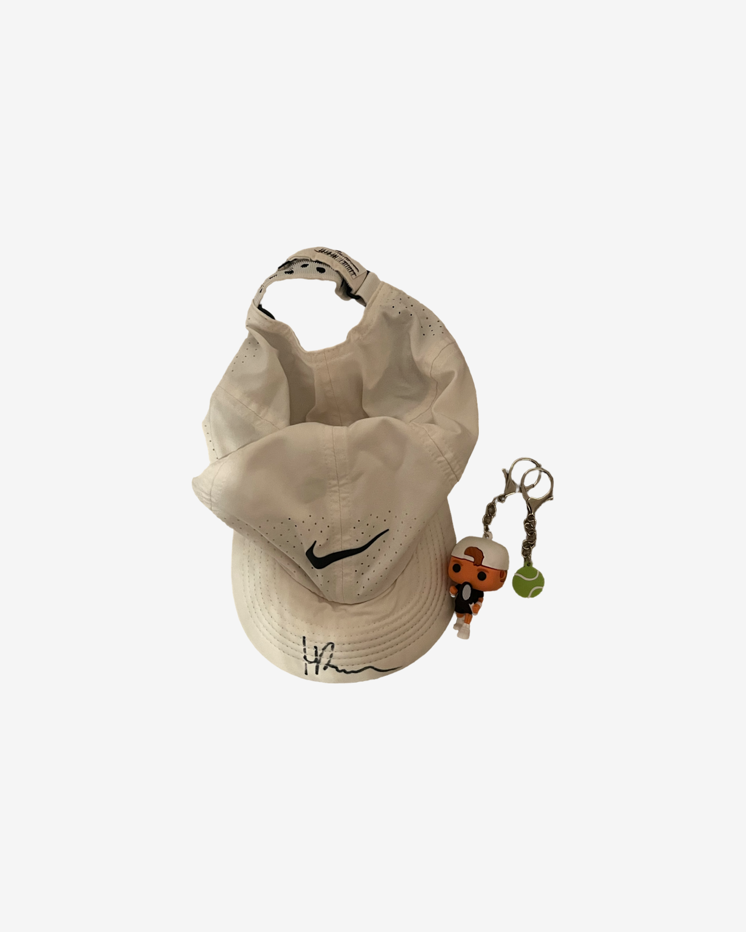 Signed white Cap and Pop Art keychain #1