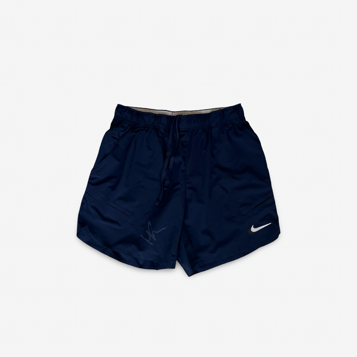 Dark blue match worn shorts, signed