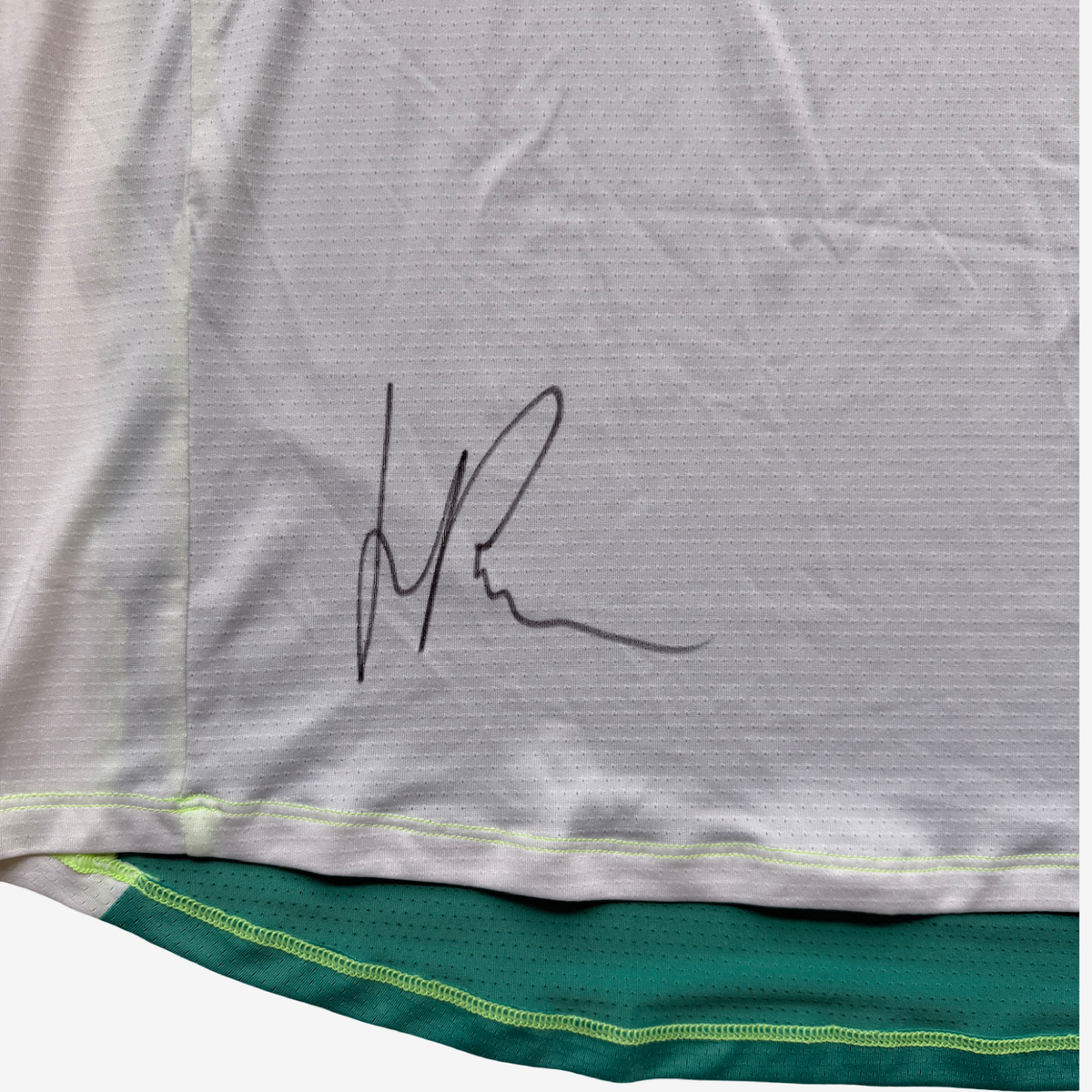 Signed white/green match T-shirt