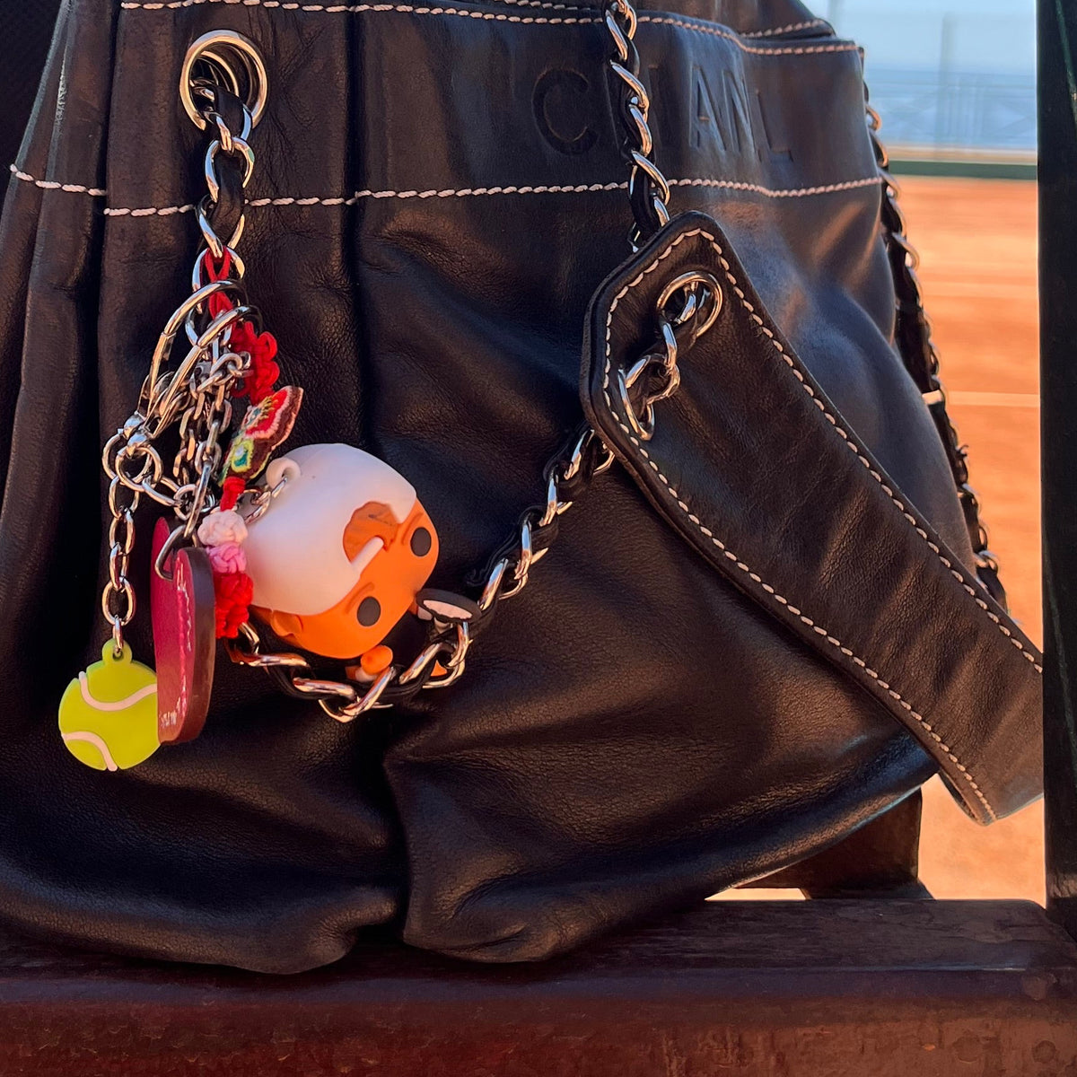 Tennis Keychain - Bag charm. Tennis figurine and tennisball, HR pop collection