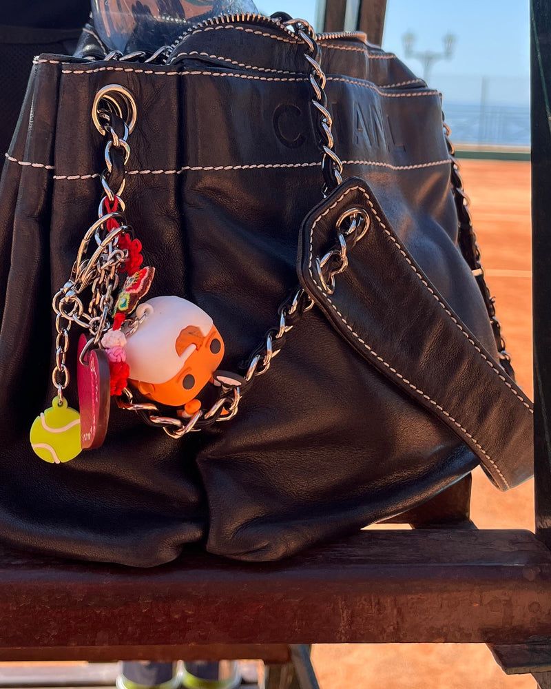 Tennis Keychain - Bag charm. Tennis figurine and tennisball, HR pop collection