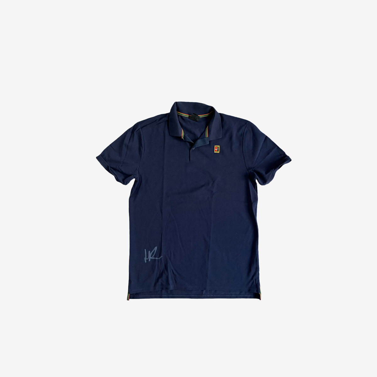 Classic dark blue polo , signed