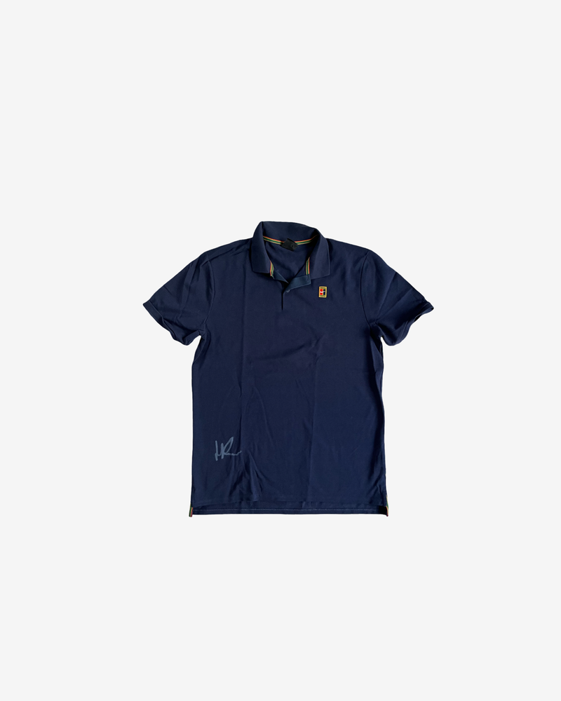 Classic dark blue polo , signed