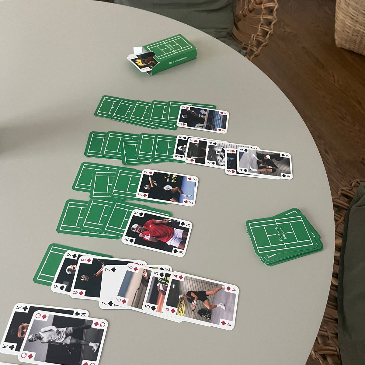 Classic Card game “do it with passion” grass court front