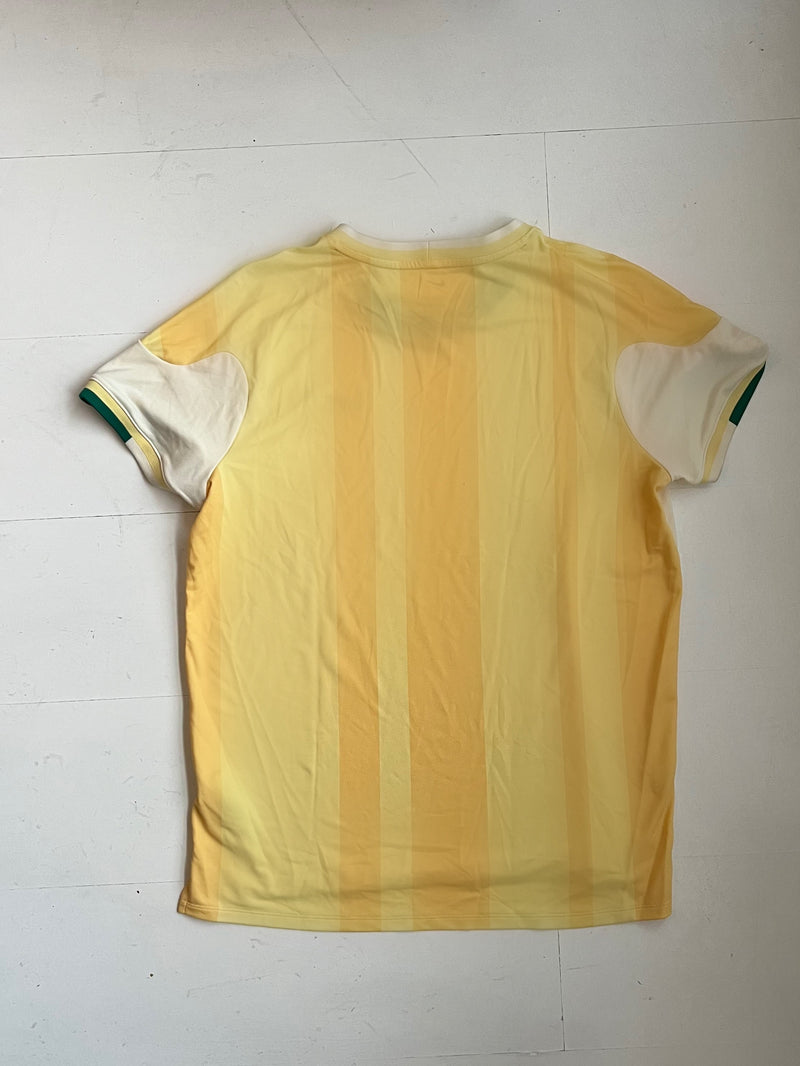 Signed and match used t-shirt, soft yellow