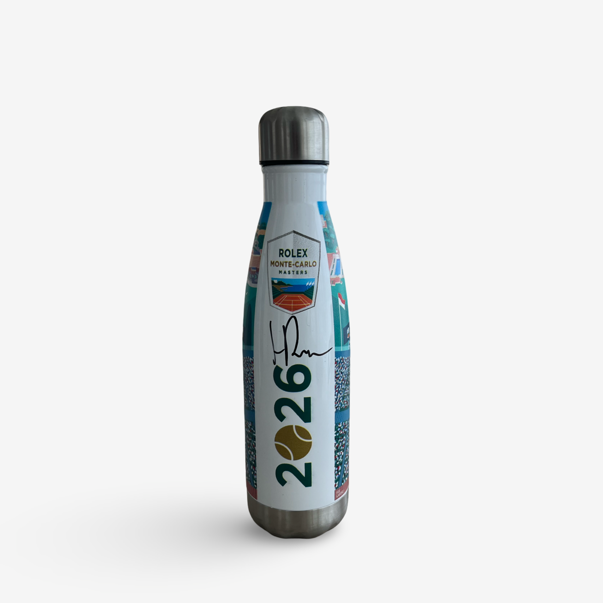 Drink bottle, Monte Carlo masters, signed