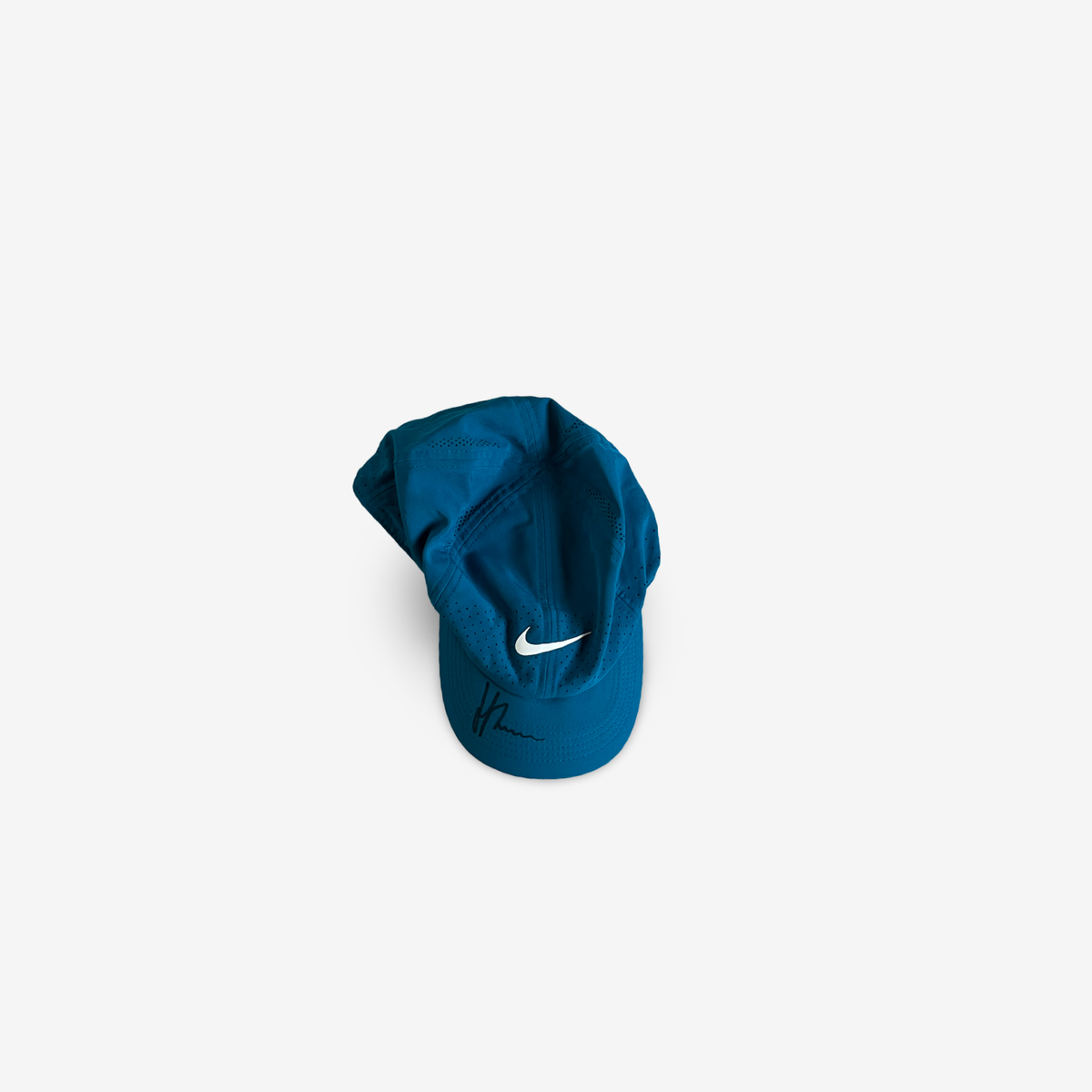 Blue match and practice cap, signed