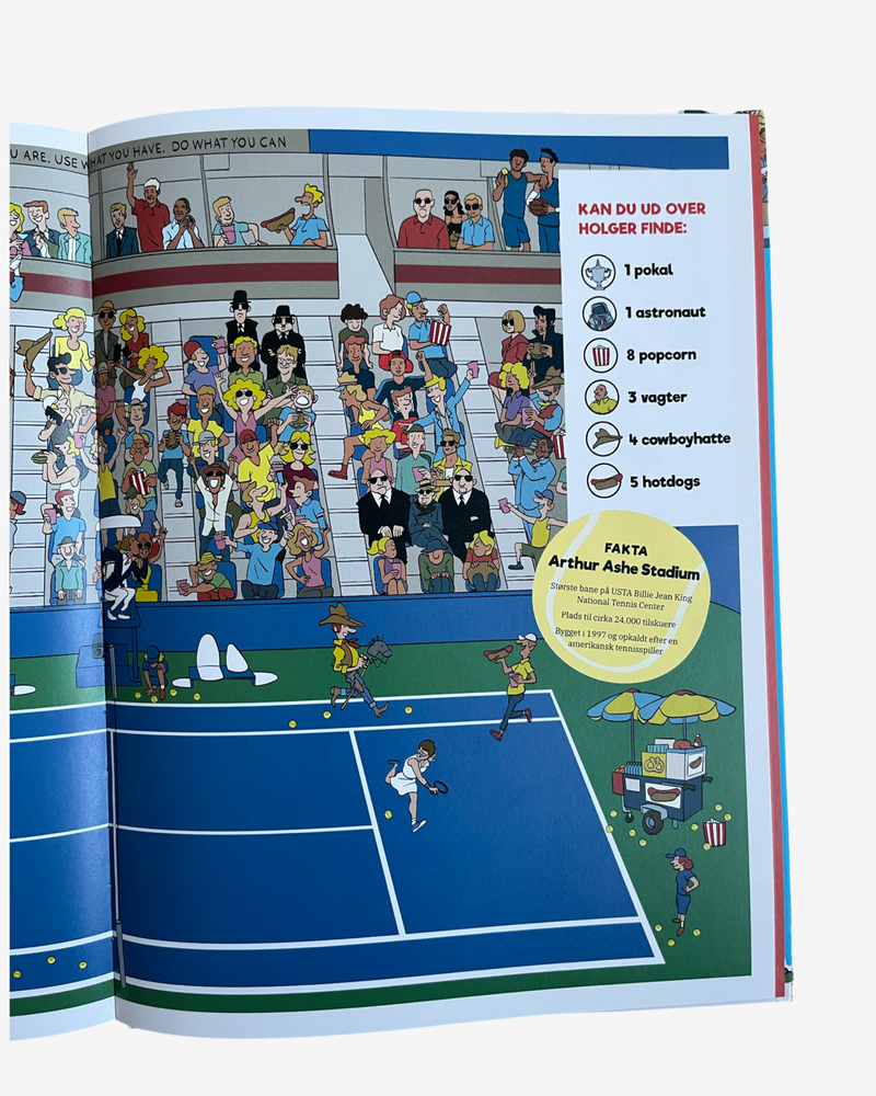 Signeret Grand Slam tennisfindebog - “Hvor er Holger Rune?” (Dansk udgave), limited