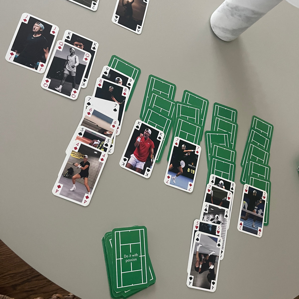 Signed classic Card game with Grass court front, HR collection
