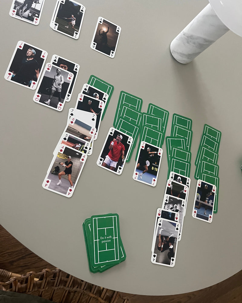 Signed classic Card game with Grass court front, HR collection