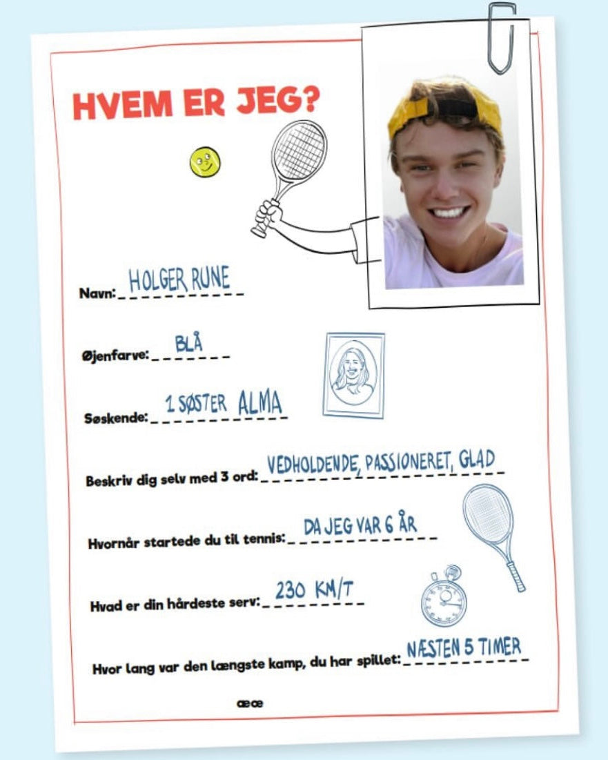 Hvor er Holger Rune? – Signeret Grand Slam Tennisfindebog, Dansk