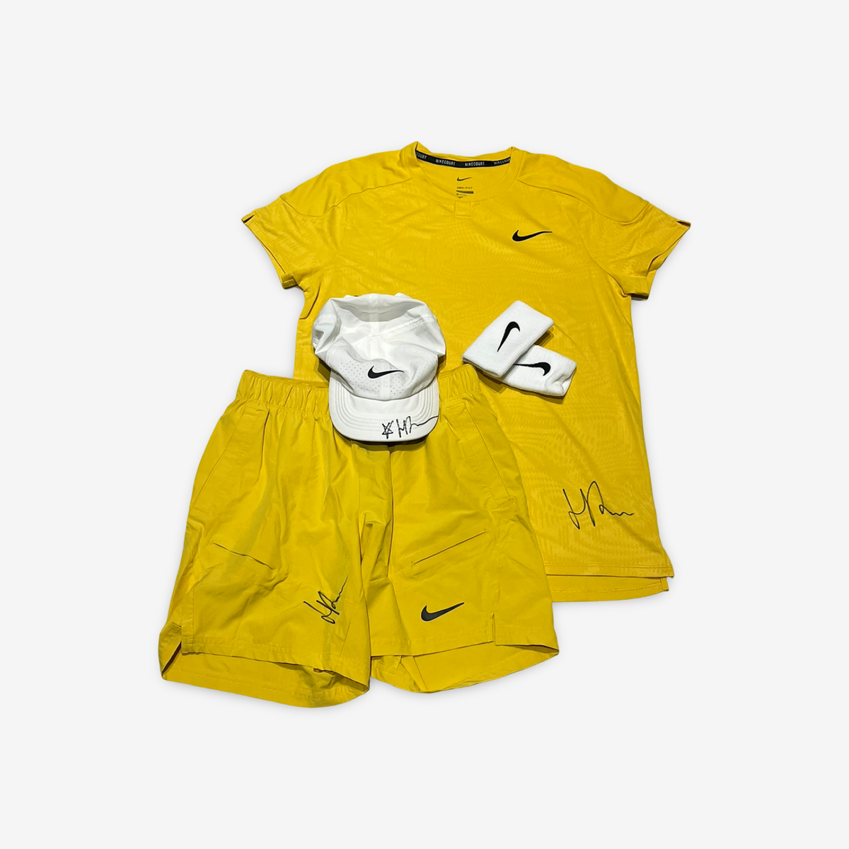 Signed and match worn. Mustard/honey complete match outfit
