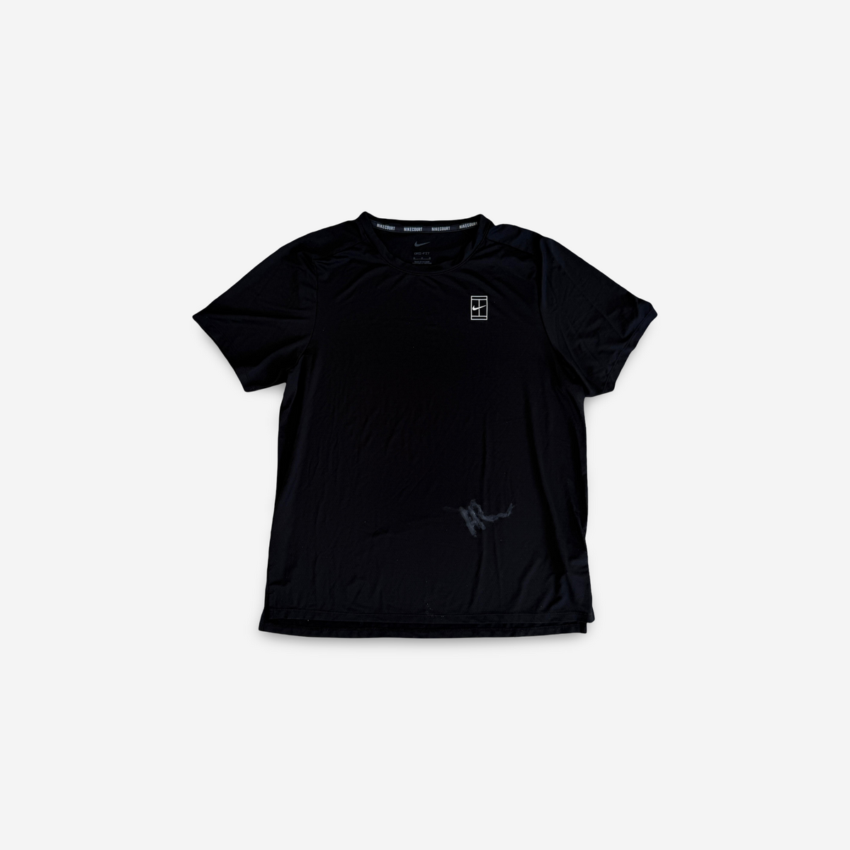 Classic black nike match shirt, used and signed