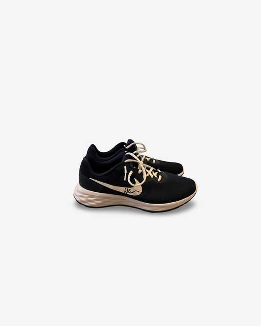 Dark blue runners, signed