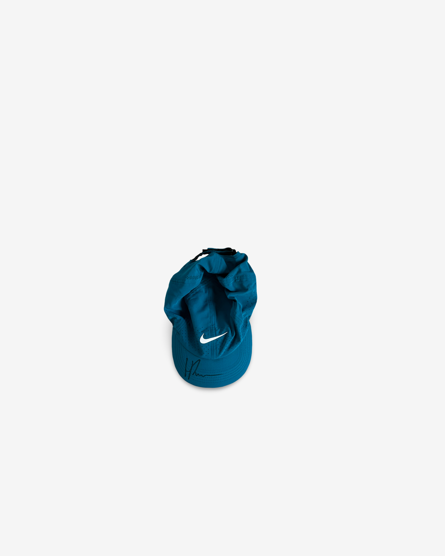 Dusty blue match cap, signed