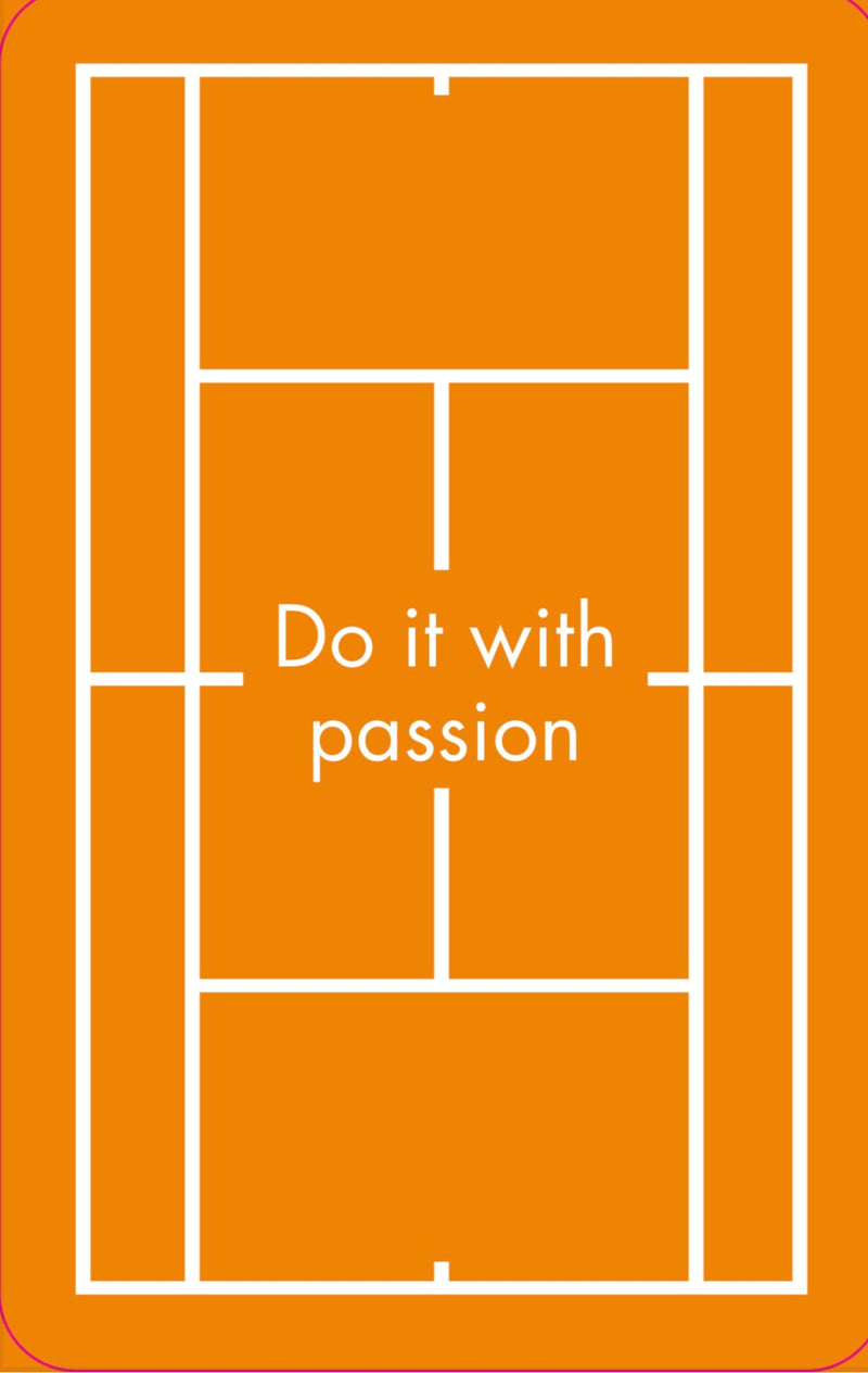 Classic Card game “do it with passion” clay court front
