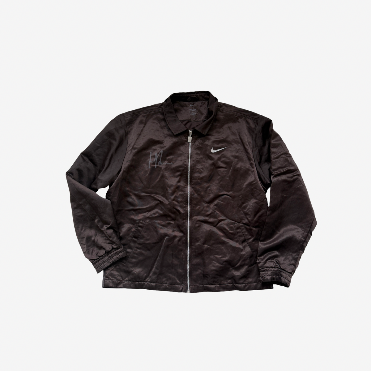 Signed chocolate brown training jacket