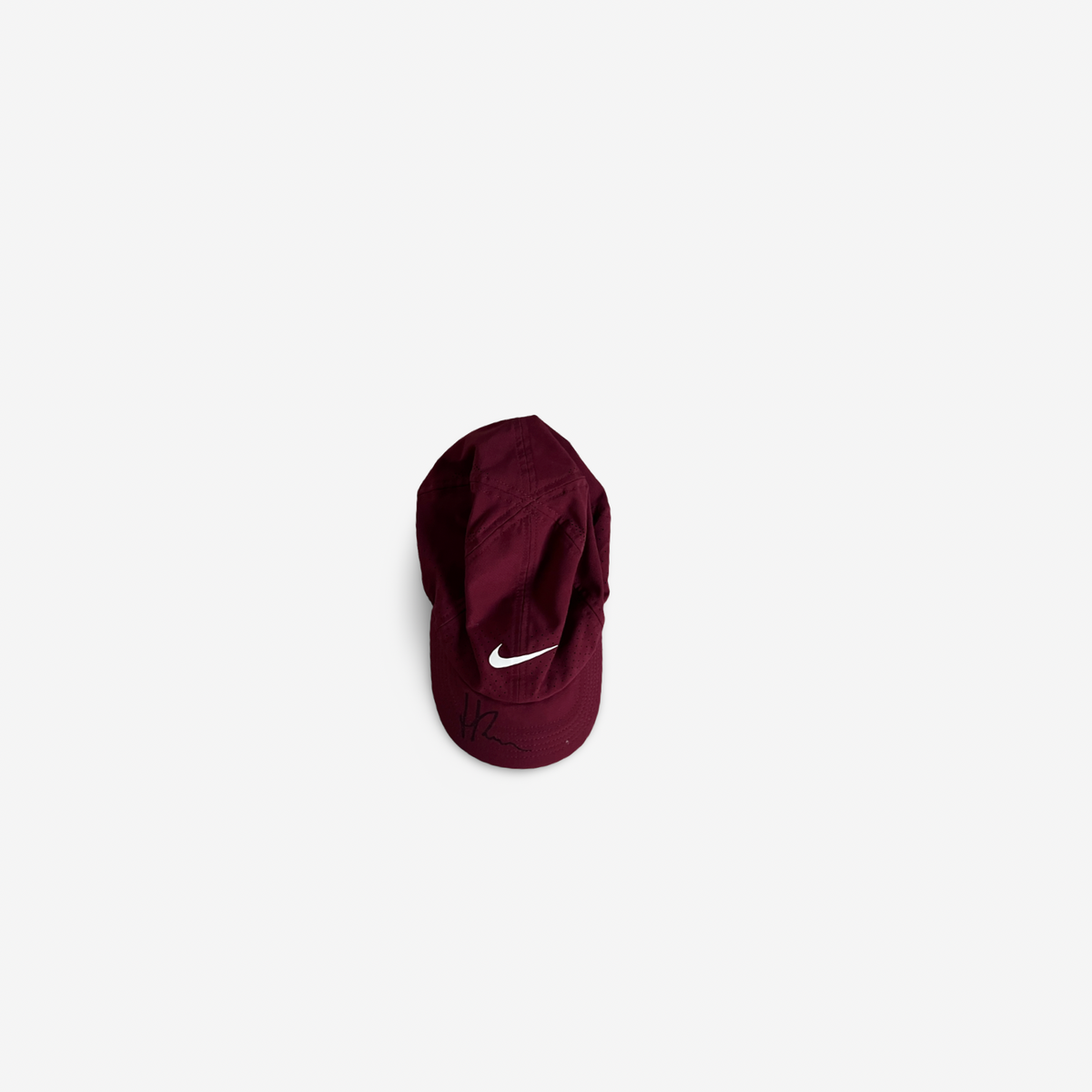 Burgundy match cap, signed