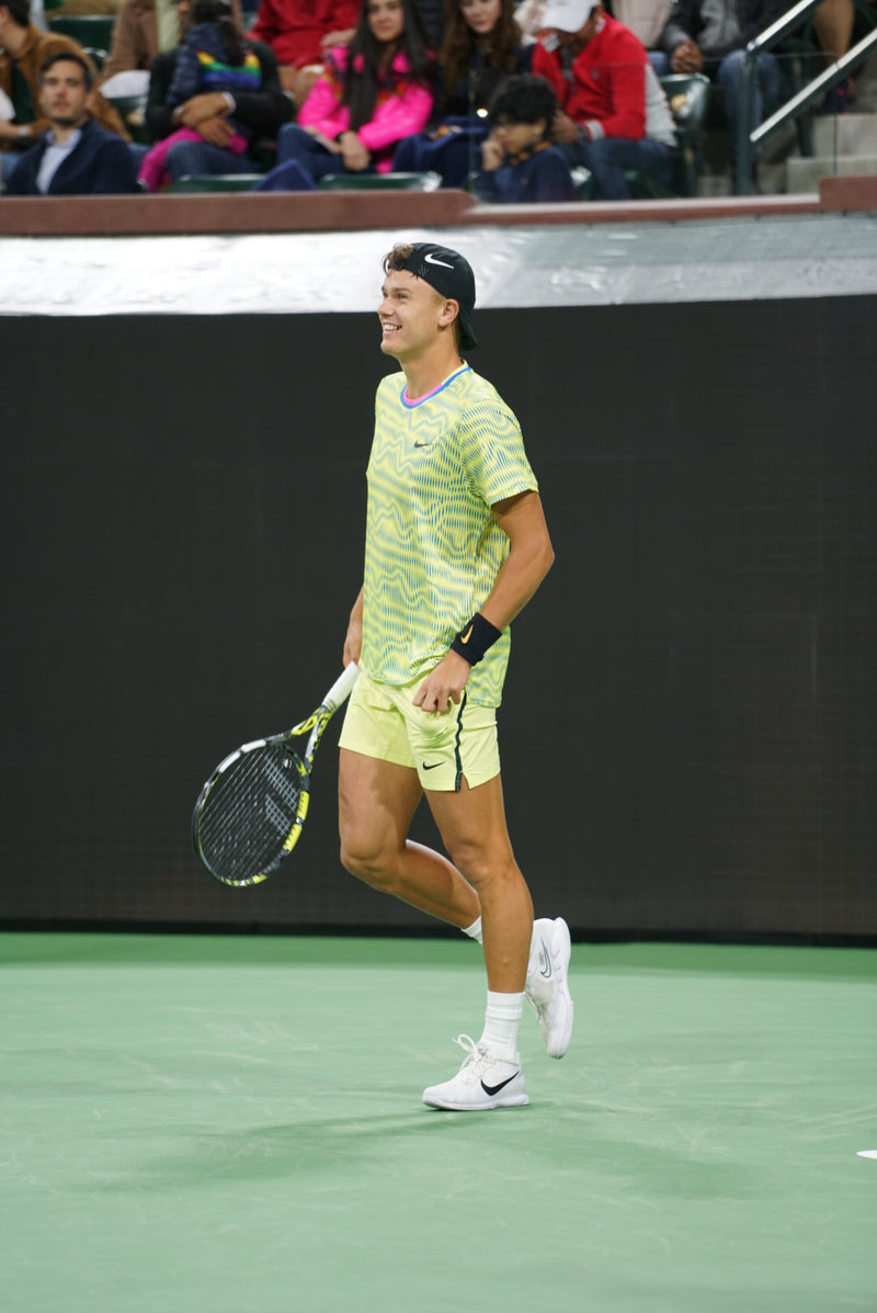 Signed and match worn at Indian Wells, Neon pattern complete match outfit