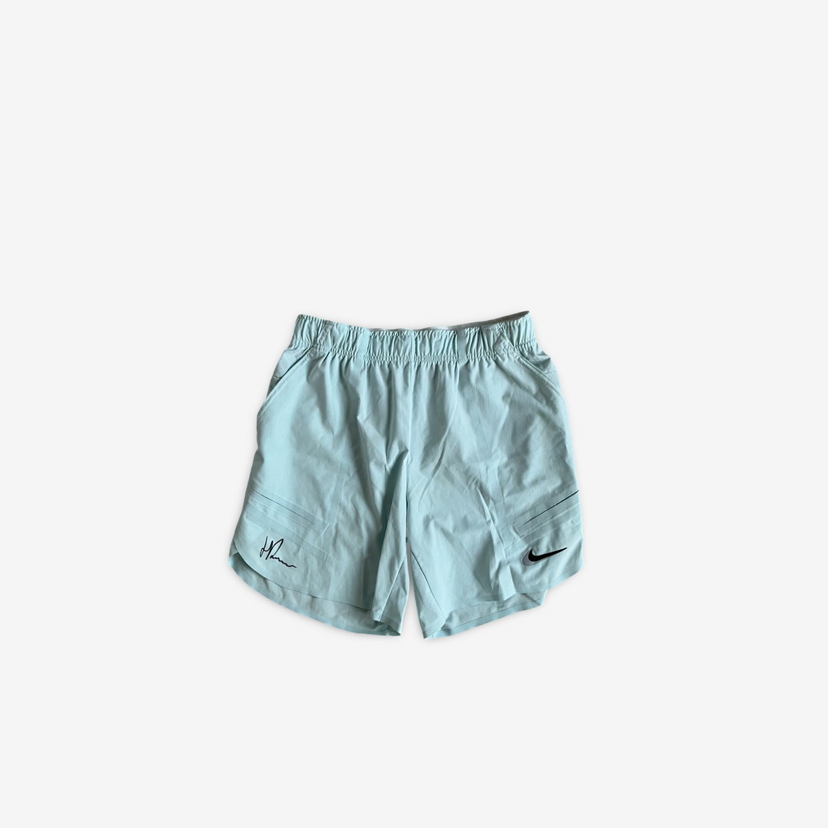 Ocean light blue practice shorts , signed