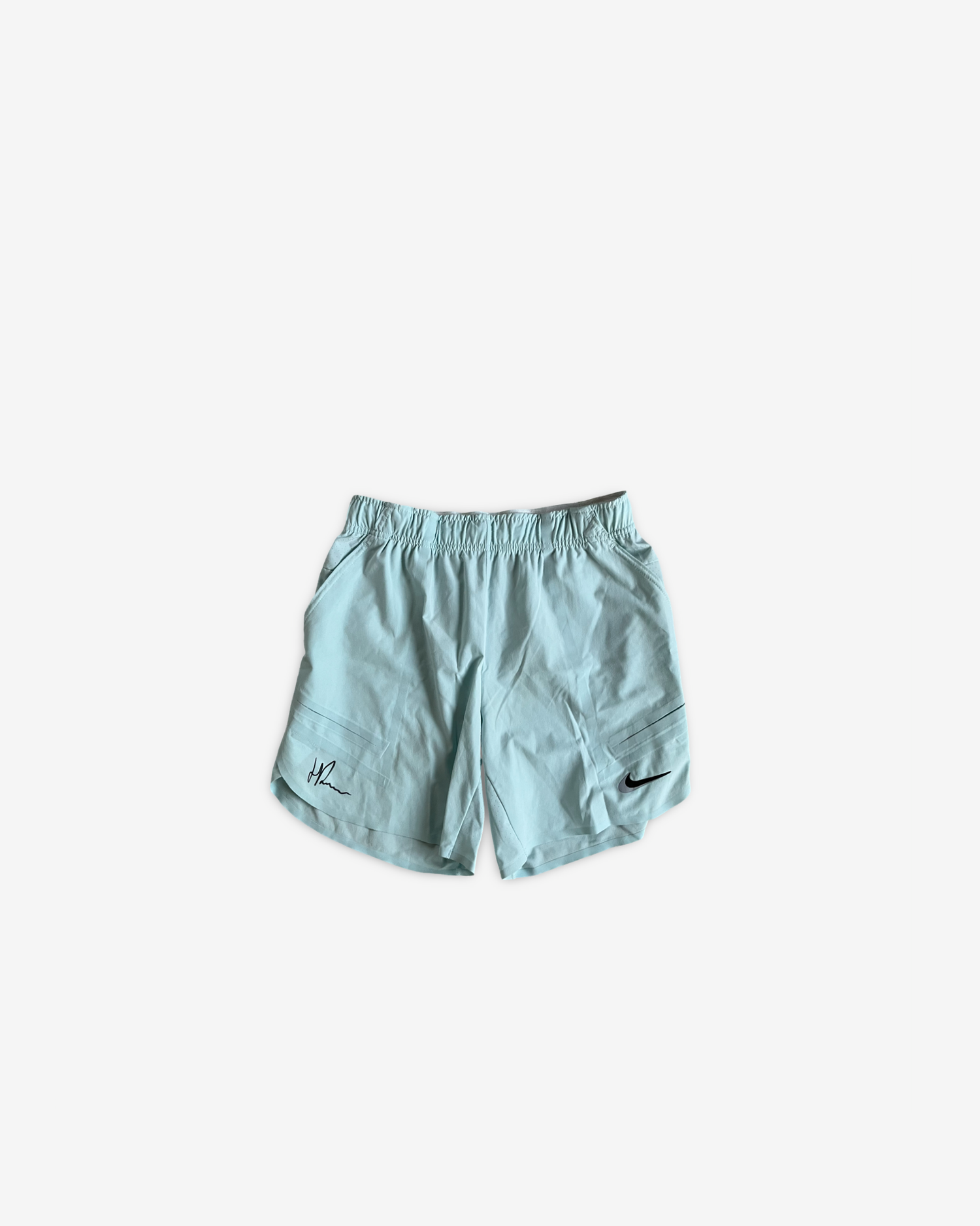 Ocean light blue practice shorts , signed