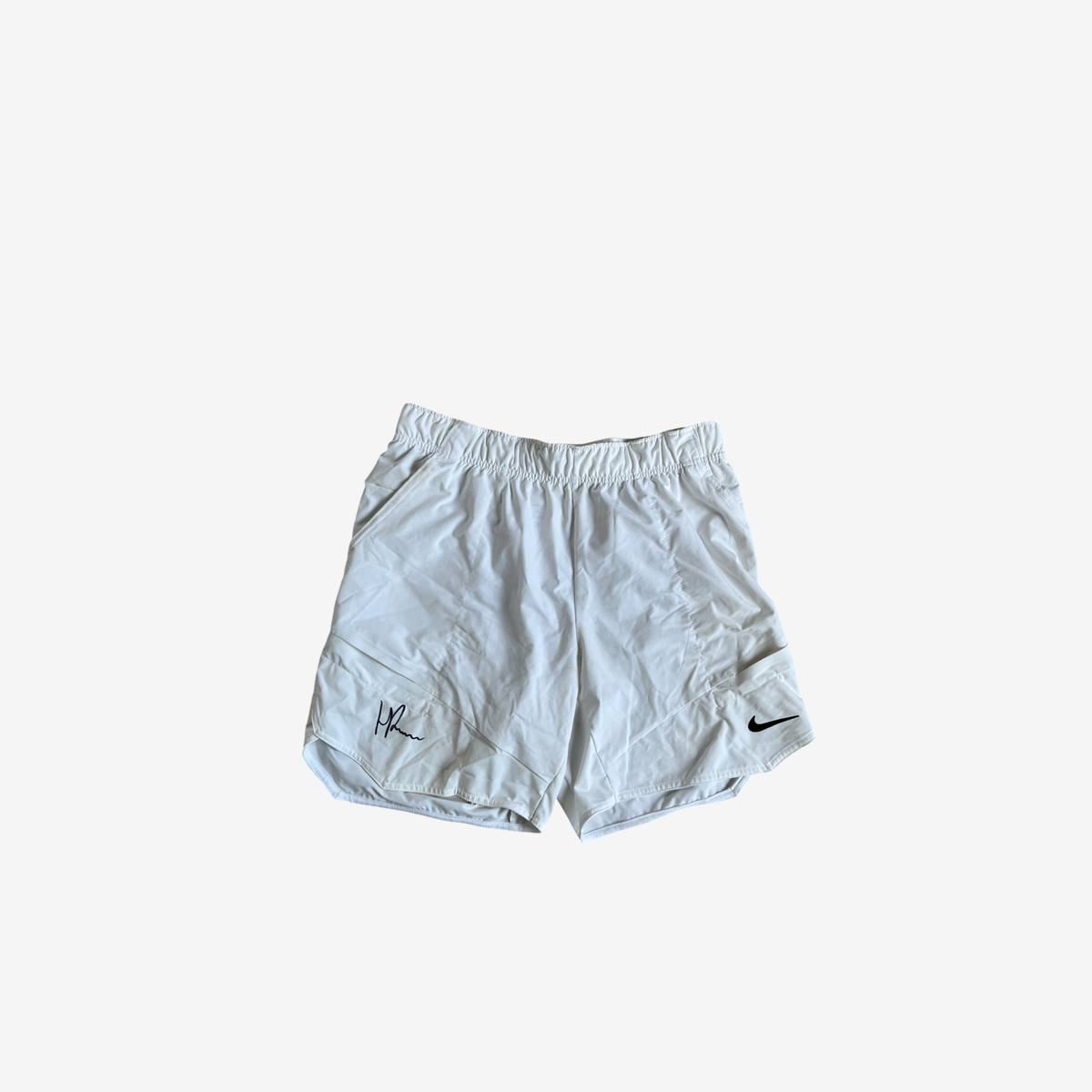 White match and practice shorts, signed