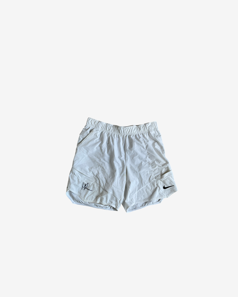 White match and practice shorts, signed