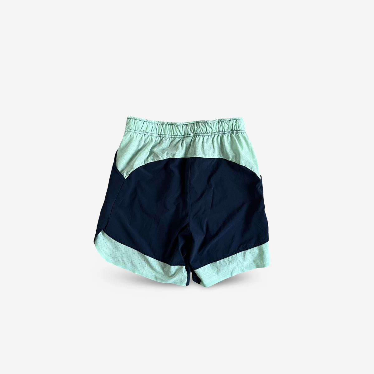 Roland Garros match shorts, Dark blue and mint, signed