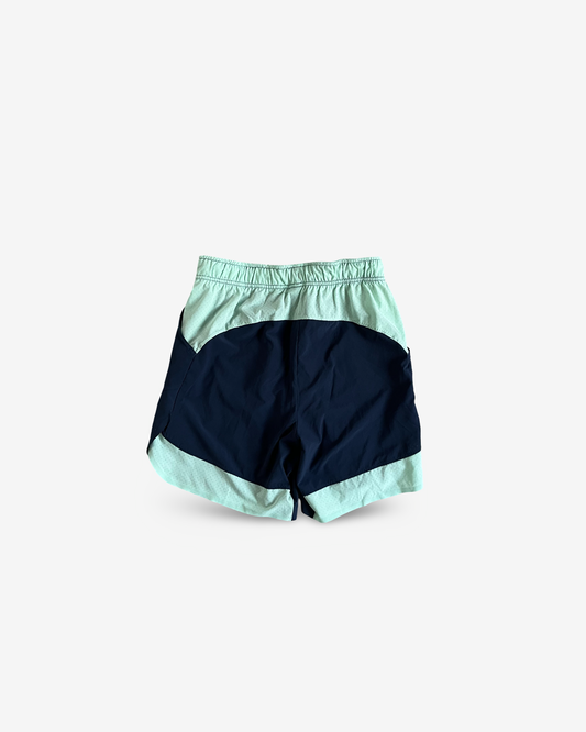 Roland Garros match shorts, Dark blue and mint, signed