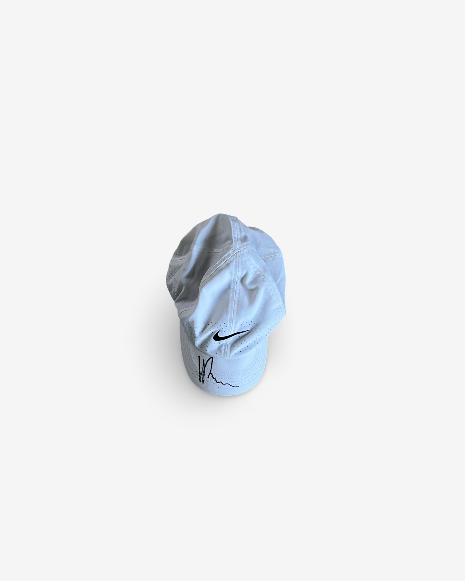 White match and practice cap, signed