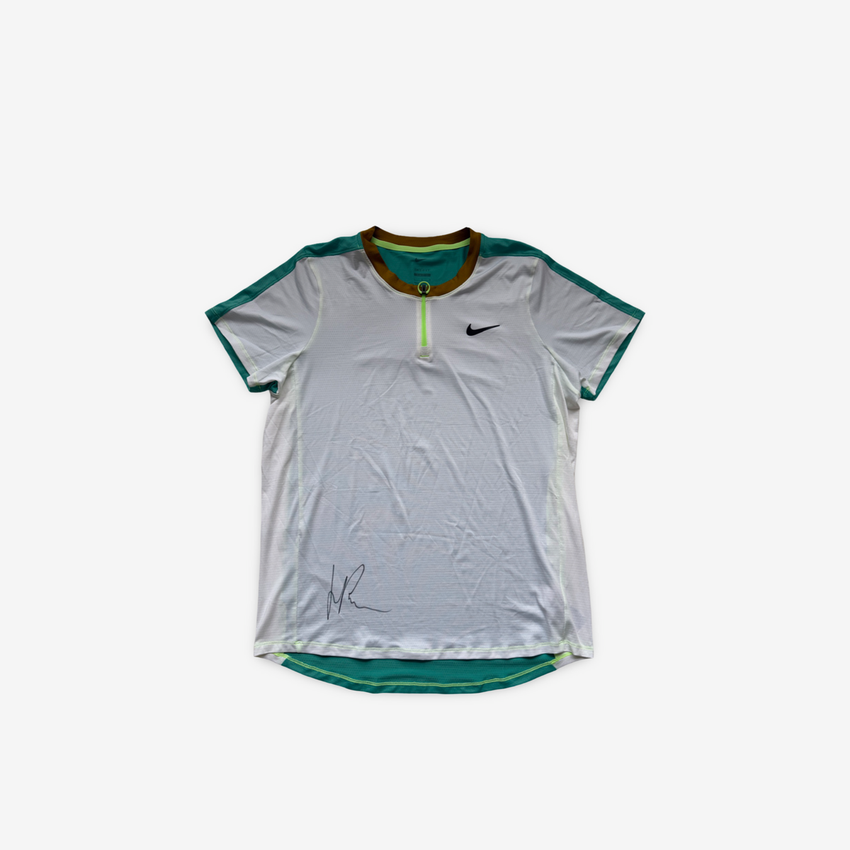 Signed white/green match T-shirt