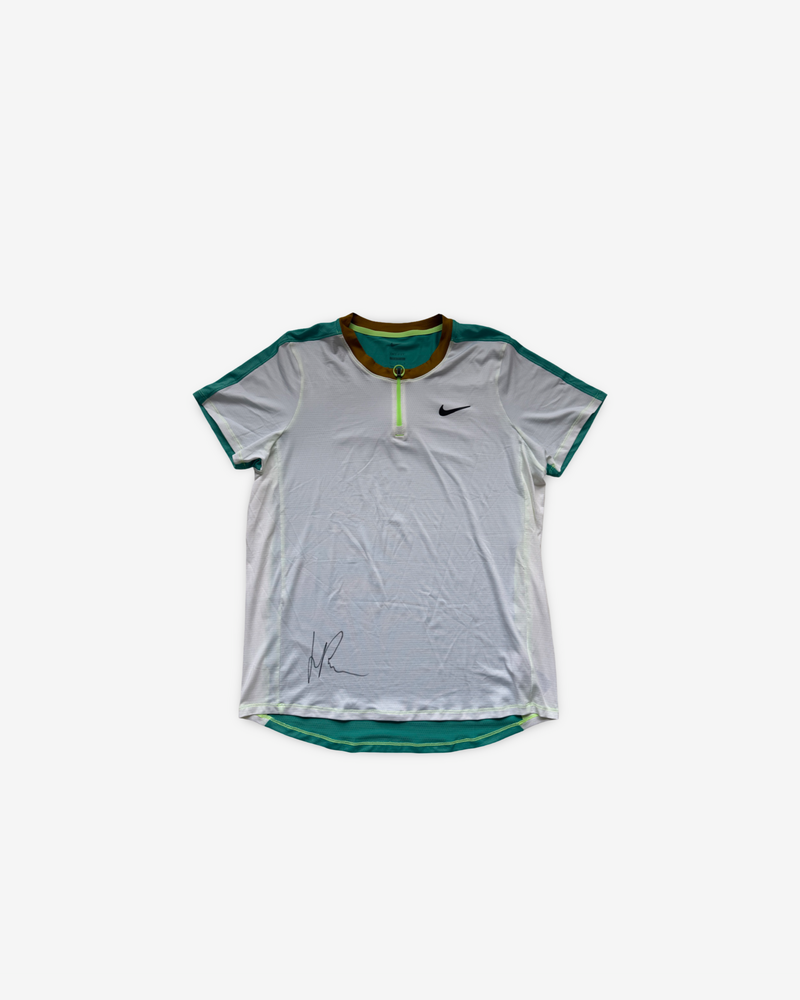 Signed white/green match T-shirt