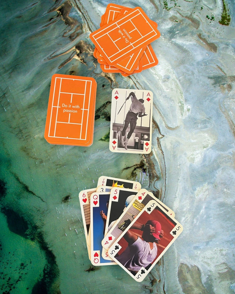 Classic Card game “do it with passion” clay court front
