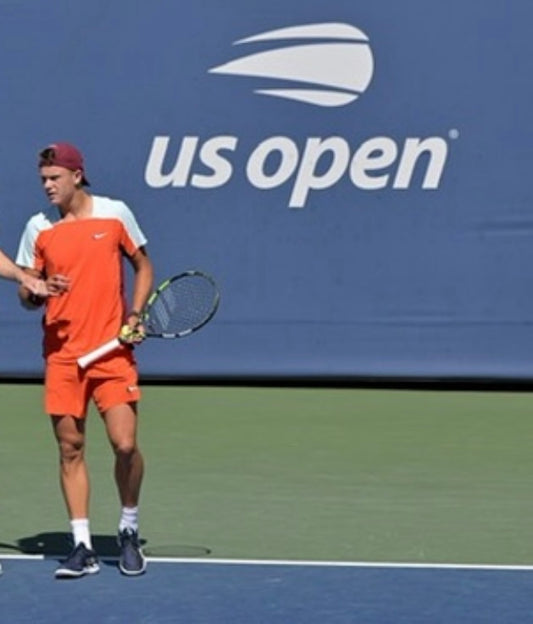 UsOpen Orange match shorts , used in doubles and practice, signed